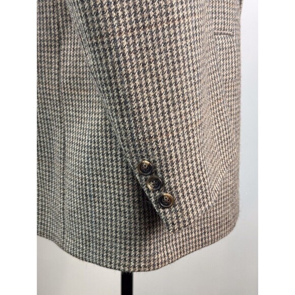 VINTAGE Burberrys Blazer Gray Muses Atlanta Tweed Sport Coat Suit Jacket USA 44L - Picture 9 of 14